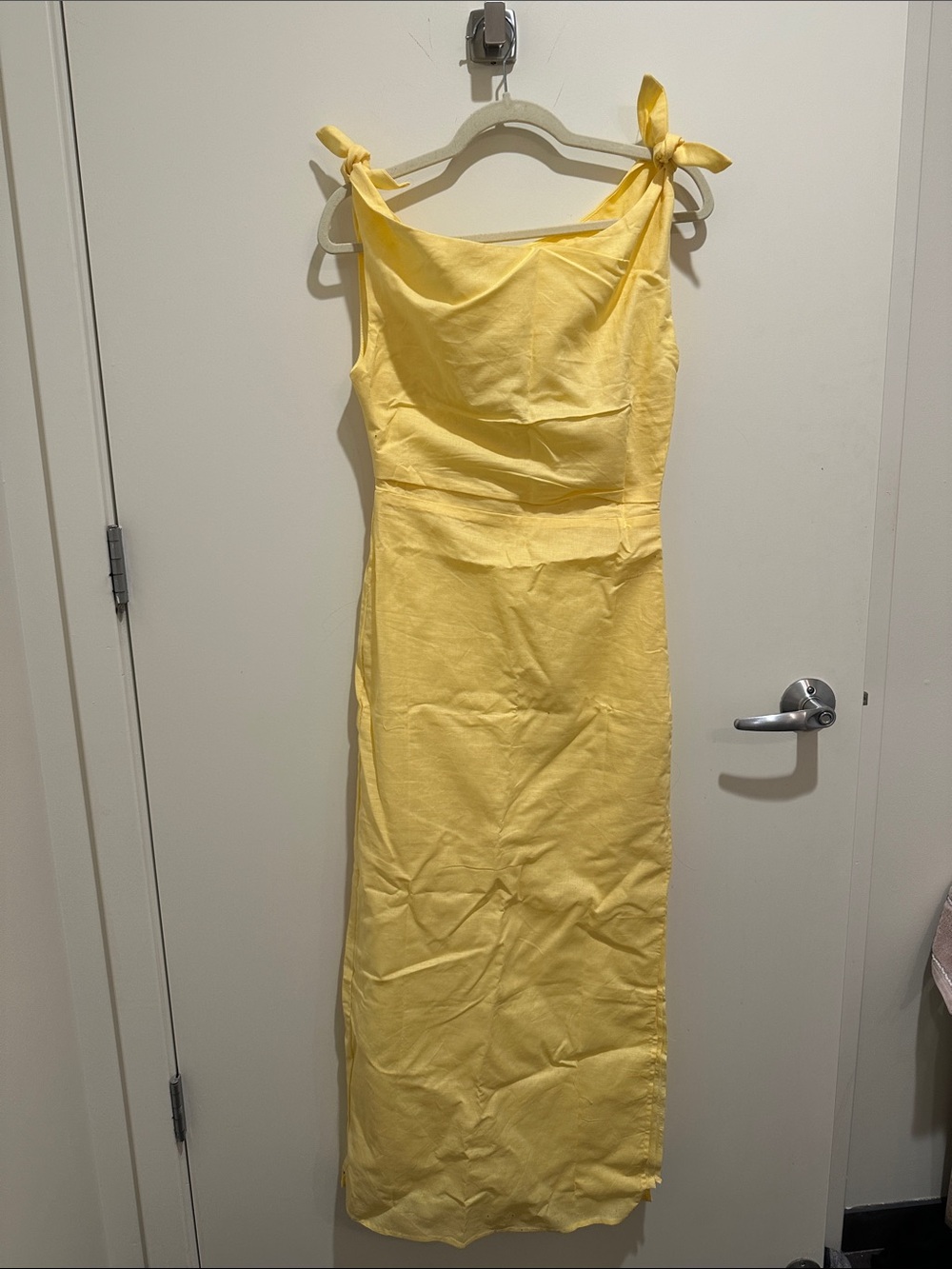 Showpo Yellow Tie-Shoulder Maxi Dress